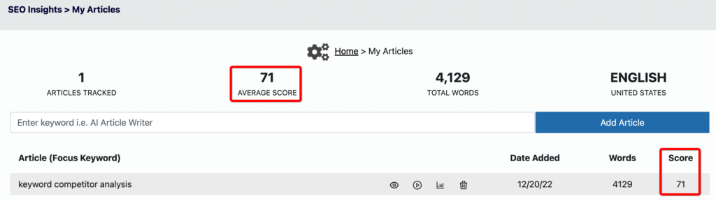 I have an SEO Insights score of 71 out of 100